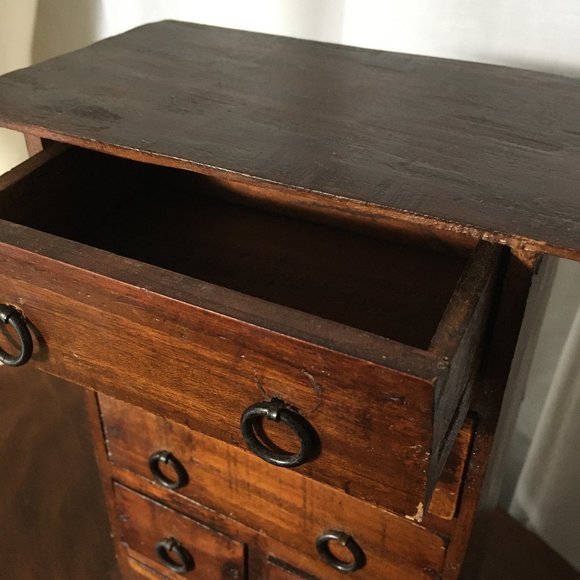 Vintage Stained Maple Wood Jewelry Box - Picture 4 of 9